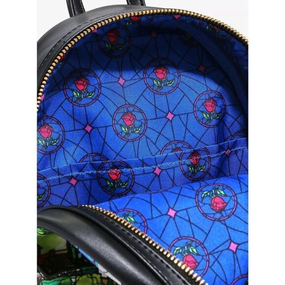 Beauty & Beast Stained Glass Castle Backpack, Wallet & Cardholder Loungefly NWT - Picture 10 of 16